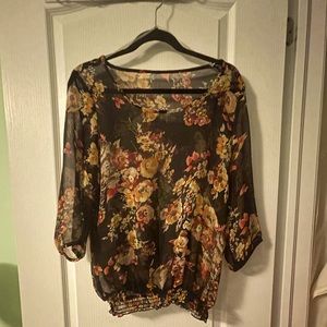 Sheer Floral Top